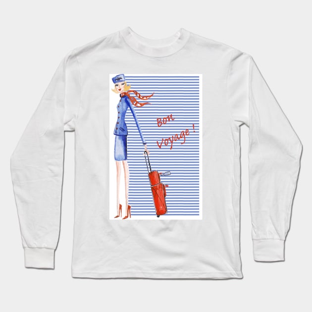 Bon Voyage Long Sleeve T-Shirt by lizzielamb